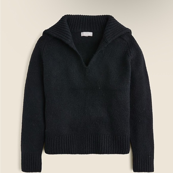 J. Crew Sweaters - J Crew Johnny-collar Sweater with Ribbed Trim Small Slouchy Boxy Oversized